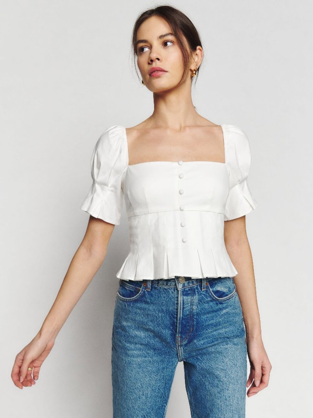 Reformation White Talina Top